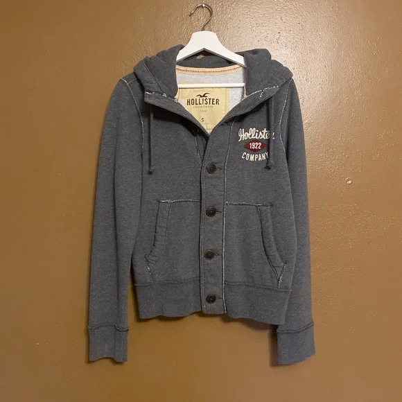 Hollister button up hoodie clearance